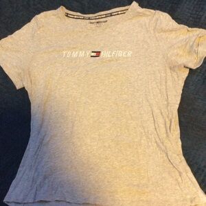 Grey short sleeve Tommy Hilfiger shirt, Large